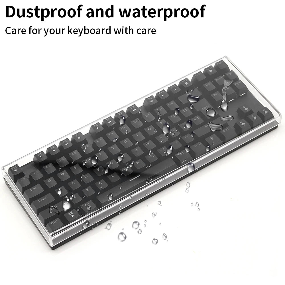 Funda protectora transparente de acrílico para teclado mecánico, cubierta antipolvo para teclado de 60/61/64 96 98 104/108 teclas, funda para ratón y teclado