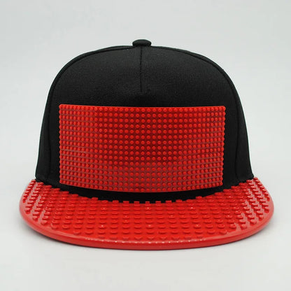 Cartoon Patchwork Baseball Caps DIY Blocks Snapback Hats Hip Hop Hat for Men Women Detachable Pixels Dad Hats Cap Kids Adults