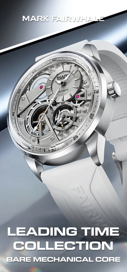MARK FAIRWHALE Business Automatic Mechanical Watch 46MM Stainless Steel Luxury Men's Watch