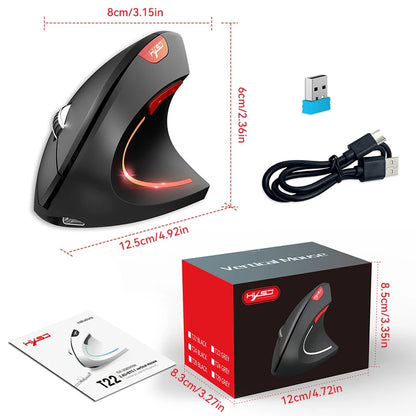 Ratón inalámbrico Bluetooth vertical de doble modo, silencioso y recargable para gaming, compatible con Win, Mac OS, portátil y ordenador