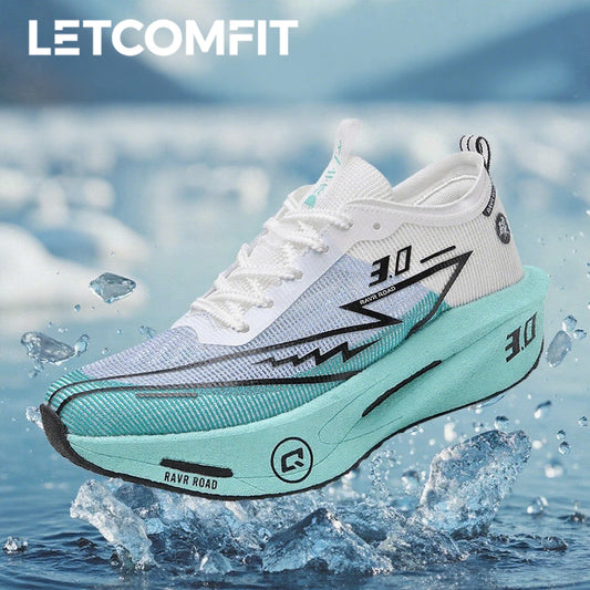 Zapatillas deportivas de carbono para hombre, antideslizantes, acolchadas, cómodas, para carreras, entrenamiento y running; zapatillas de tenis de malla, informales para mujer