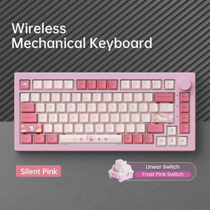 Teclado Akko 5075 V3 75% ANSI-US con rueda de volumen, hot-swappable, RGB, USB Type-C/2.4g y BT5.0, trimodo, teclado mecánico gaming personalizado