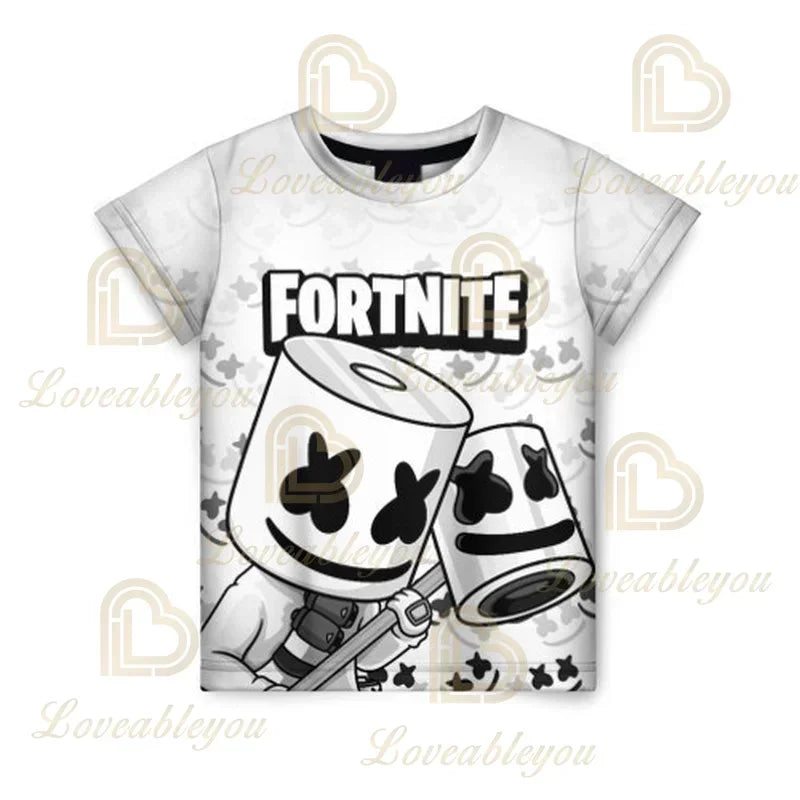 Camiseta 3D Battle Royale Fortnite, camisetas para hombres y mujeres, niños y niñas, tops de dibujos animados Victory, ropa para adolescentes, camisetas y tops infantiles de héroes de videojuegos