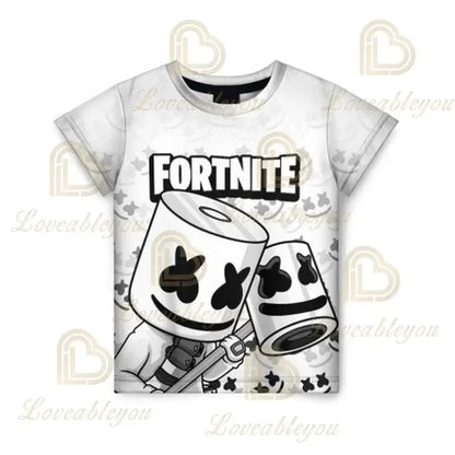 Camiseta 3D Battle Royale Fortnite, camisetas para hombres y mujeres, niños y niñas, tops de dibujos animados Victory, ropa para adolescentes, camisetas y tops infantiles de héroes de videojuegos