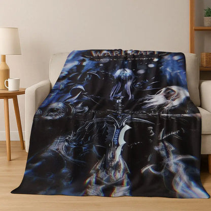 Flanelová deka WOW World of Warcraft Arthas Demon Illidan Sylvanas, útulná měkká přikrývka pro domácnost, ložnici, postel, pohovku, přehoz nebo dárek