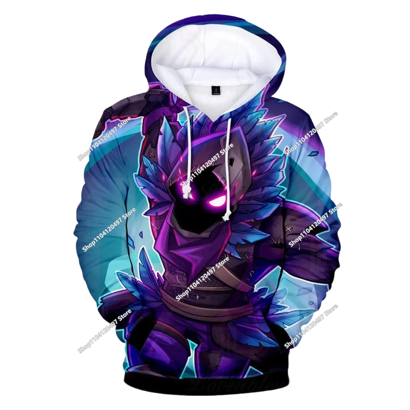 Felpa con cappuccio Fortnite Anime per bambini e uomo, streetwear hip-hop, sportswear casual, vestibilità ampia, moda outdoor