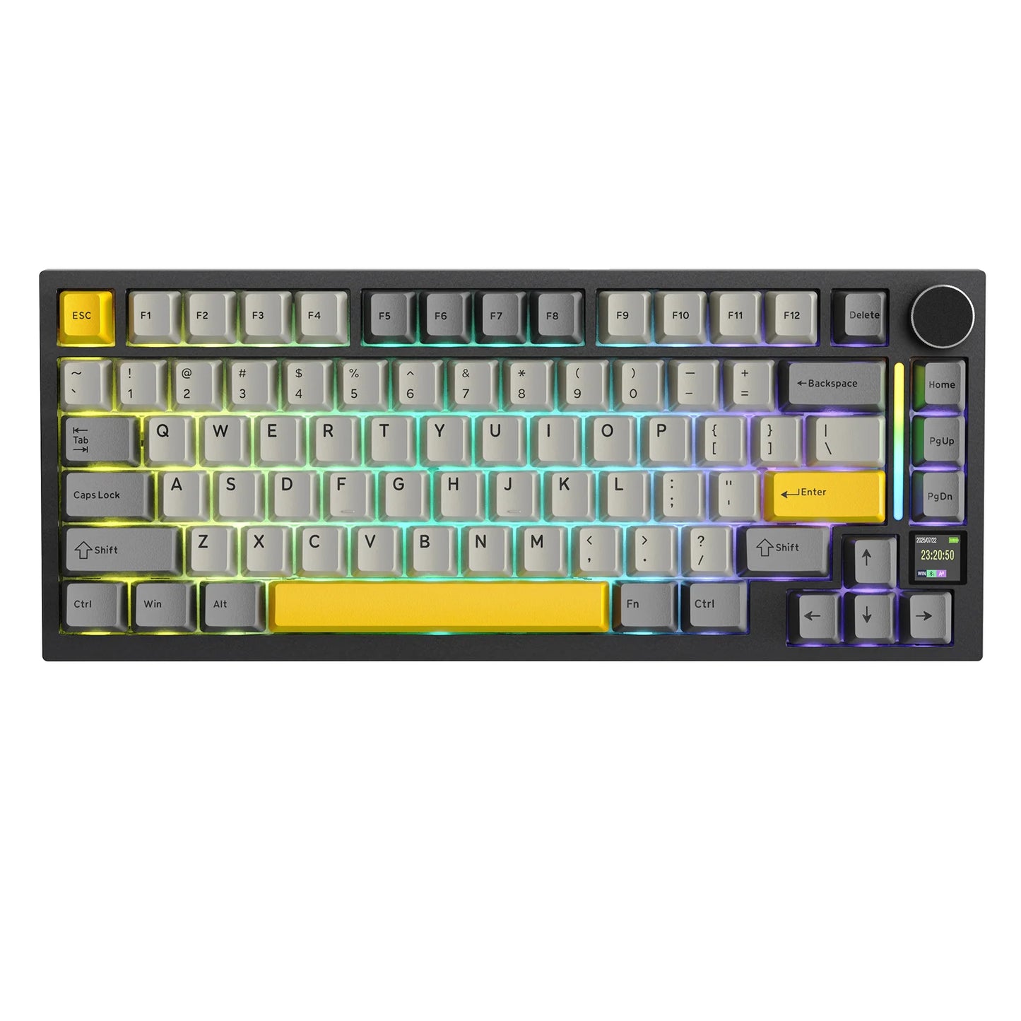 Attack Shark X820Ultra Wireless 75% Mechanical Gaming Keyboard with TFT Screen, Knob, Hot Swappable RGB, Bluetooth, 2.4GHz & USB-C