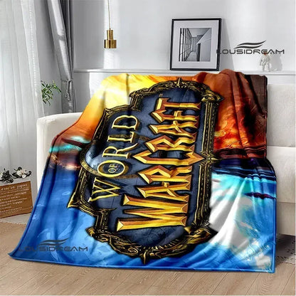 Печатно одеяло Game World of Warcraft, пикник одеяло, топло фланелено одеяло, домашно спално бельо, одеяла за легла, подарък за рожден ден