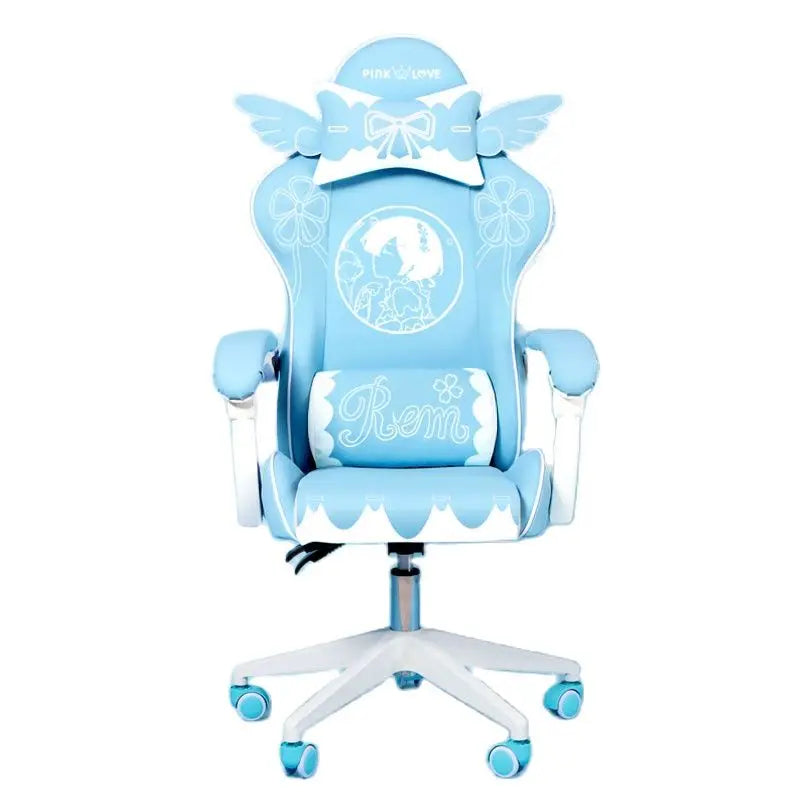 Cute Electronic music girl pink Shilla gaming Chair home Office casual Computer Chair lifting rotating cartoon cartoon chair