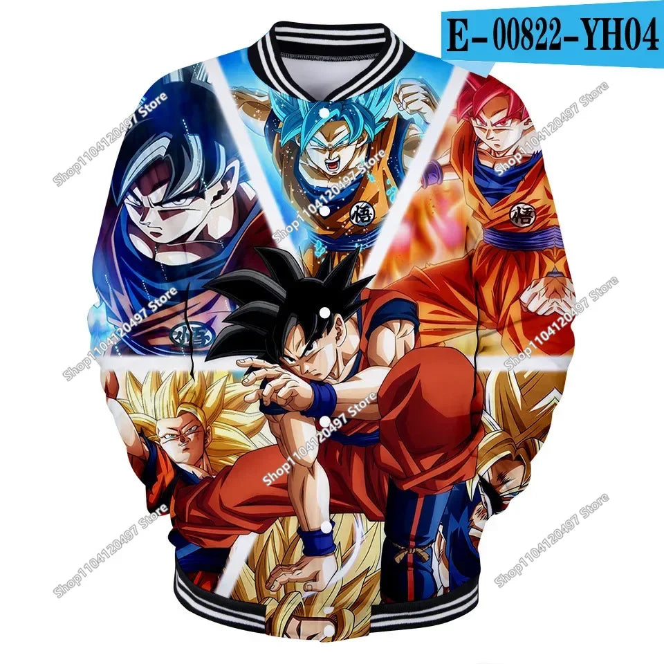 Uniforme da baseball streetwear Dragon Ball per uomo e donna, costume Son Goku per adulti, giacca primaverile e autunnale, cardigan, felpa, idea regalo