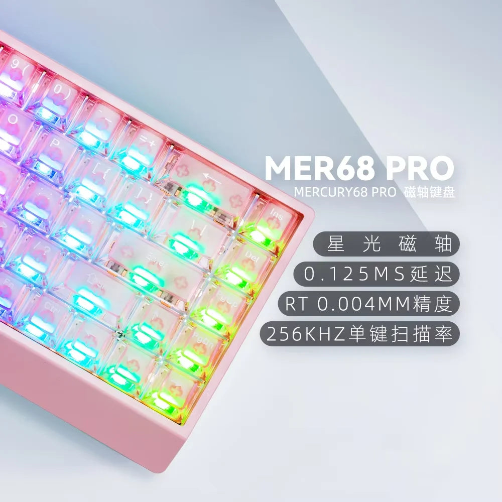 Tastiera meccanica IROK Carotmas Mercury68 con switch magnetici 8K, 68 tasti, RT 0.004mm, bassa latenza, gaming cablata personalizzata per PC, ideale come regalo