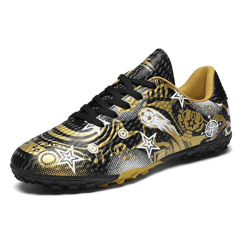 Chaussures de football pour étudiants, chaussures de sport, terrain de société, chaussures de football pour garçons, futsal, baskets rapides d'intérieur, crampons originaux pour la cheville, chaussures de football