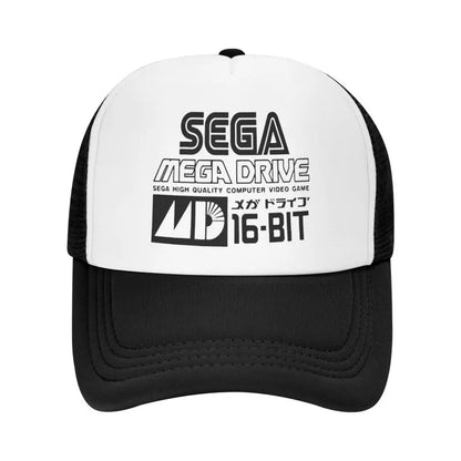 Gorra de béisbol de malla Sega Mega Drive unisex, estilo hip-hop, snapback, transpirable para verano, con visera solar, tipo trucker y ajuste regulable