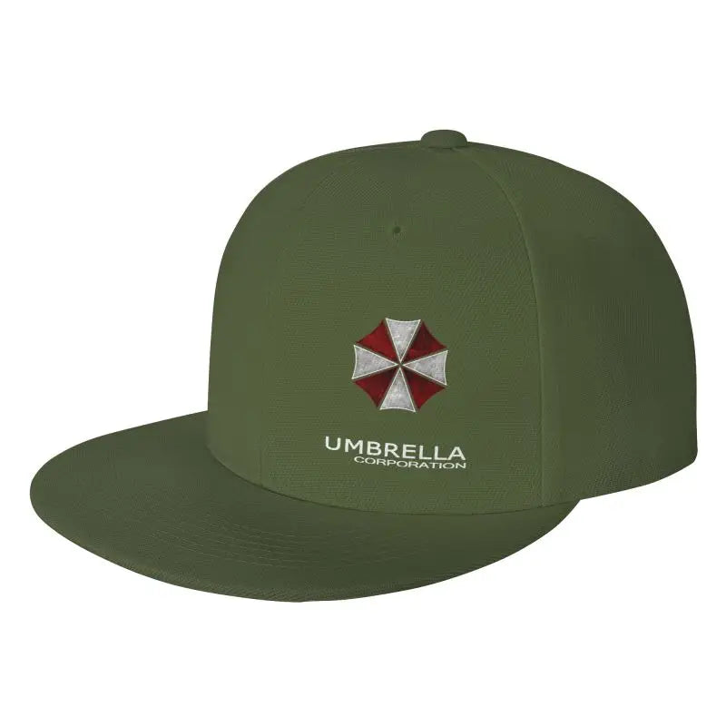 Umbrella Corporation Flat Bill Hats for Men Snapback Skull Hats Black Hat for Teens Boys Skateboard Hats Hip Hop Baseball Cap