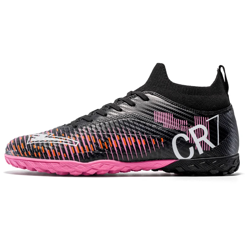 Scarpe da calcio per bambini antiurto sulla punta, chiusura con lacci, tacchetti corti antiscivolo, resistenti all’usura e traspiranti, per partite su erba all’aperto