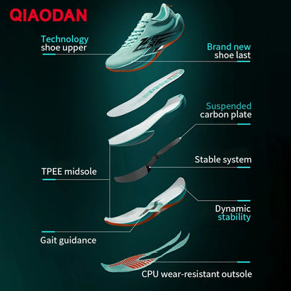QIAODAN Feiying PB6.0 Men Running Shoes Professional Marathon Full Palm Suspended Carbon Board Racing Race Sneakers QDB023261299
