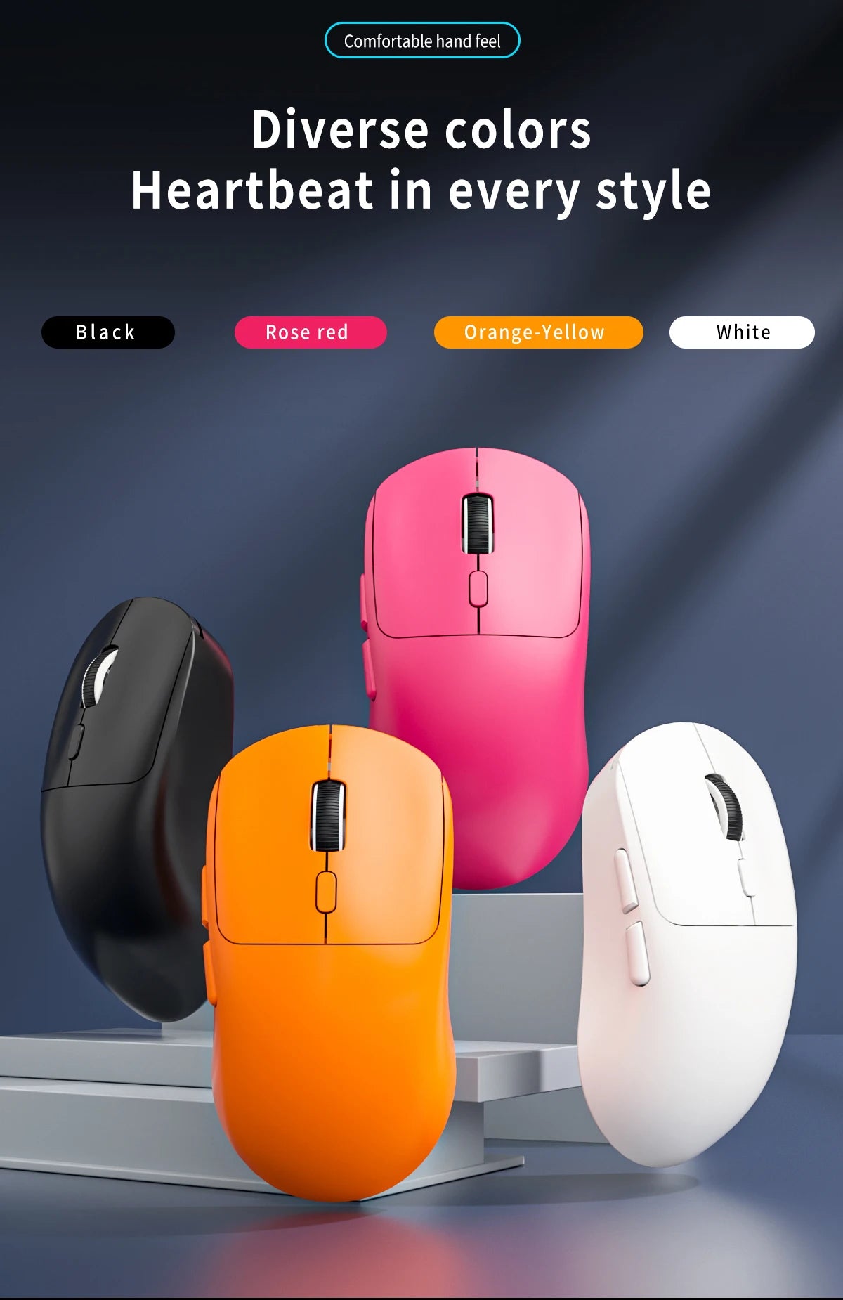 Mouse da gaming Bluetooth ricaricabile PAW3395, leggero, ergonomico e wireless per eSport