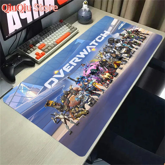 Overwatch 2 Gaming Accessories Mouse Pad Gamer Cabinet Pc Big Desk Mat Computer Keyboard Desks Xxl Mousepad Anime Large Mausepad