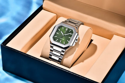 Reloj de lujo cuadrado de cuarzo PAGANI DESIGN 2026 para hombre, cristal de zafiro AR, movimiento japonés, luminoso, acero 316L completo