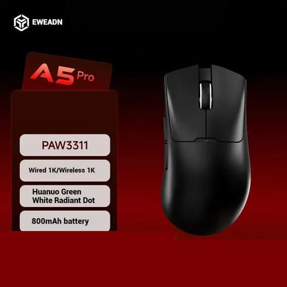 EWEADN A5 Pro Ultra Wireless Gaming Mouse, Lightweight Tri-Mode Mouse with PAW3395 Sensor, 26K DPI, Low Latency Rechargeable Gaming Mouse