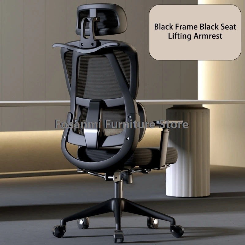 Sedia da ufficio per computer in mesh traspirante con braccioli e supporto lombare, sedia da scrivania ergonomica regolabile, sedia da gaming per la casa con poggiatesta