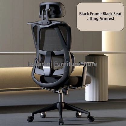 Sedia da ufficio per computer in mesh traspirante con braccioli e supporto lombare, sedia da scrivania ergonomica regolabile, sedia da gaming per la casa con poggiatesta