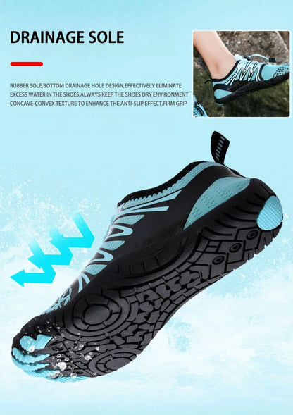 EOCENE men and women barefoot outdoor sports aqua shoes, quick-dry beach swimming fitness wading hiking cycling water sneakers