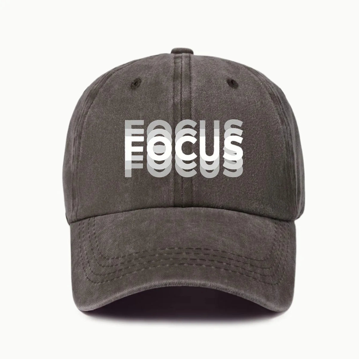 FOCUS Print Cap Washed Cotton Adjustable Classic Style Baseball Cap, Sports Duckbill Hat for Men and Women