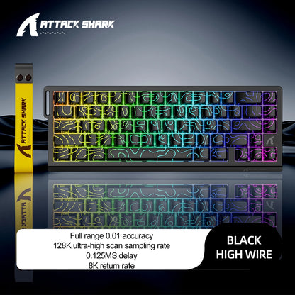 Teclado gaming magnético ATTACK SHARK X68HE X68PRO HE y FREEWOLF F68 con cable F68Pro inalámbrico para gaming profesional, activación rápida de 0.01mm