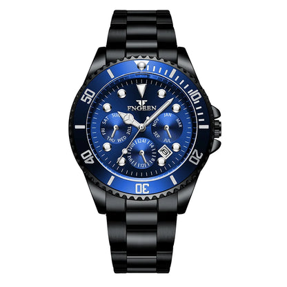 Relógio de quartzo de luxo para homem BINBOND, preciso, com data automática, luminoso, estanque, ideal para desporto, negócios e lazer. Resistente e duradouro.