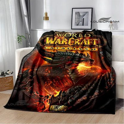 Печатно одеяло Game World of Warcraft, пикник одеяло, топло фланелено одеяло, домашно спално бельо, одеяла за легла, подарък за рожден ден