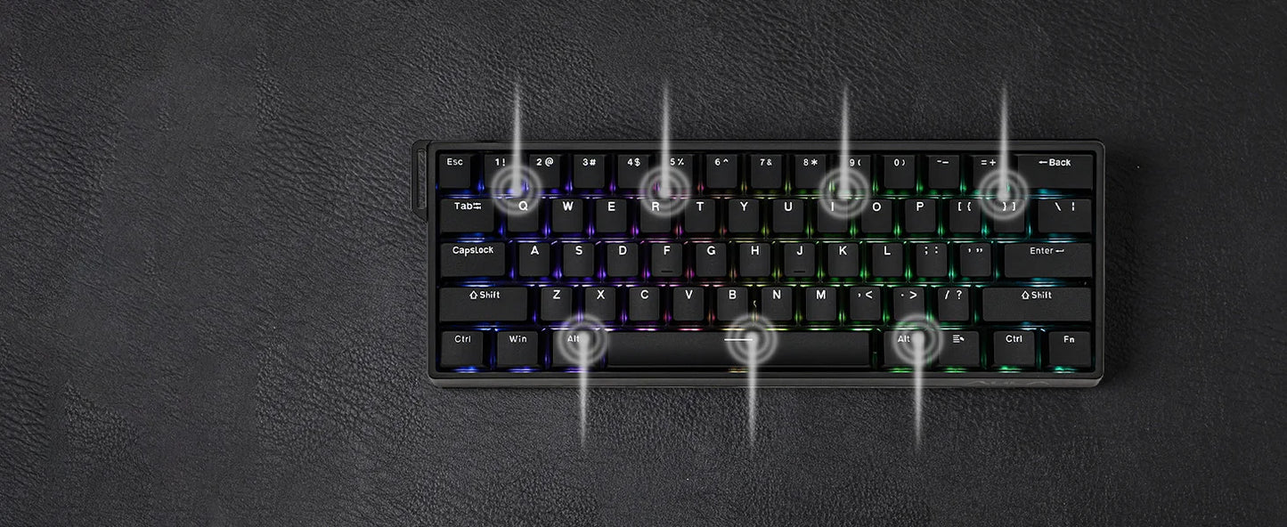 Teclado mecánico con cable AULA WIN60 HE/WIN60 HE MAX 60% con estructura tray-mount hot-swap e interruptores magnéticos Hall Effect