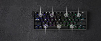 Teclado mecánico con cable AULA WIN60 HE/WIN60 HE MAX 60% con estructura tray-mount hot-swap e interruptores magnéticos Hall Effect