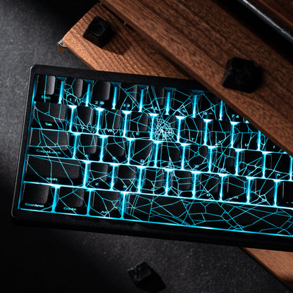 Teclado mecánico inalámbrico XVX M67 JadeStone con teclas IMD-Tech, trimodo, diseño topográfico blanco gamer y estructura gasket