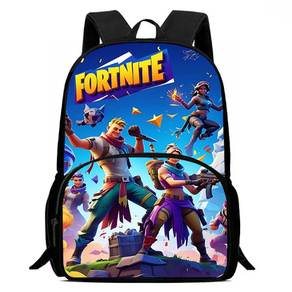 Zaino da scuola per bambini Hot Game con borsa pranzo e astuccio, grande capacità, design F-FortniteS, per ragazzi e ragazze, regalo ideale