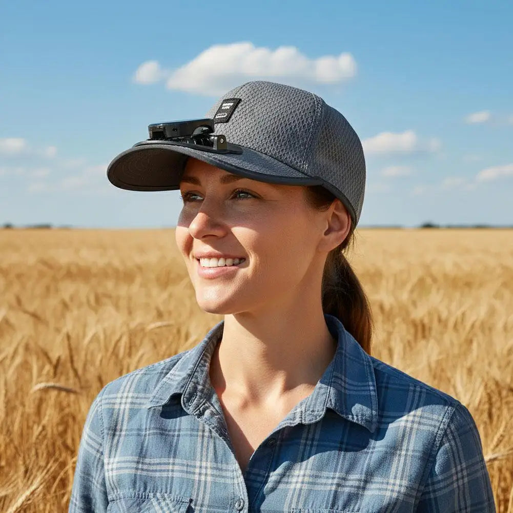 Breathable Sun Hat — Solar Fan, USB Charging