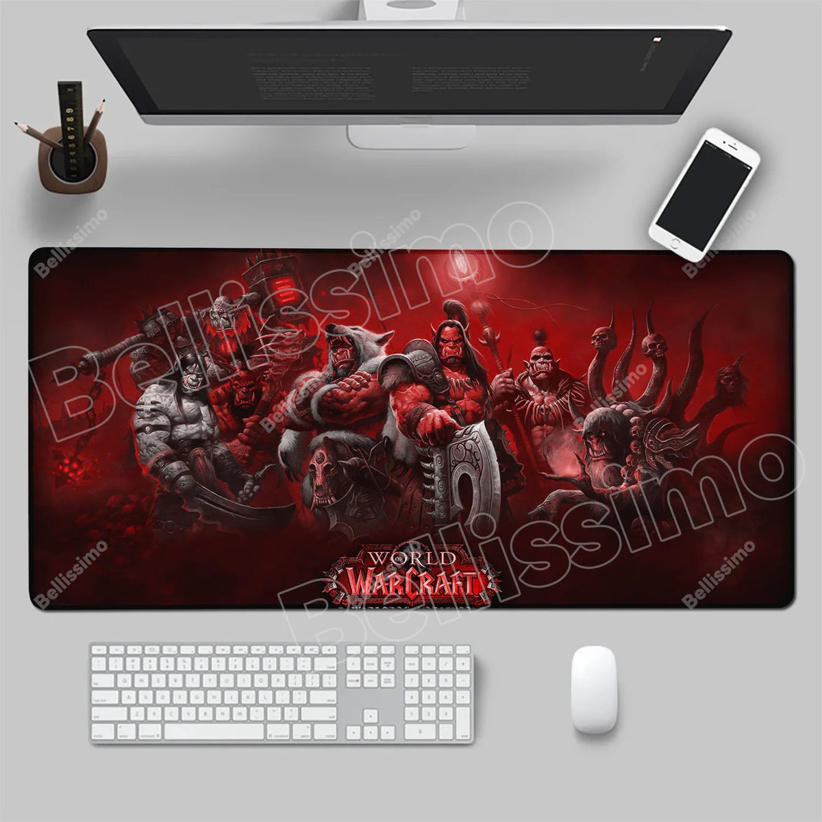 World Of Warcraft 90x40 stor gaming-musemåtte til spilbord, Csgo, naturgummimåtte, Grande Gamer, XXL computermusemåtte