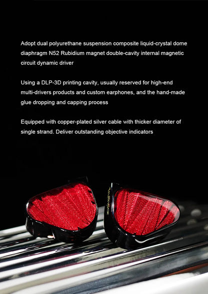 TRUTHEAR x Crinacle ZERO:RED Auricolari audiophile cablati in-ear con doppio driver dinamico 0.78 2Pin HiFi