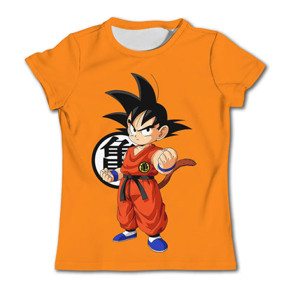 Dragon Ball Goku Cosplay T Shirts Super Saiyan Boys Kids Clothes Short Sleeve T-shirt White Black Orange Breathable Jersey