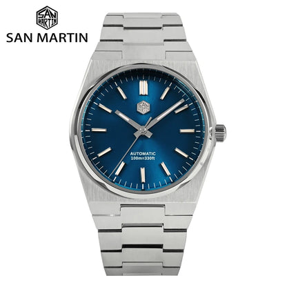 San Martin Reloj clásico para hombre 40mm Miyota 9015 reloj de vestir de lujo automático mecánico con pulsera de liberación rápida SN0023