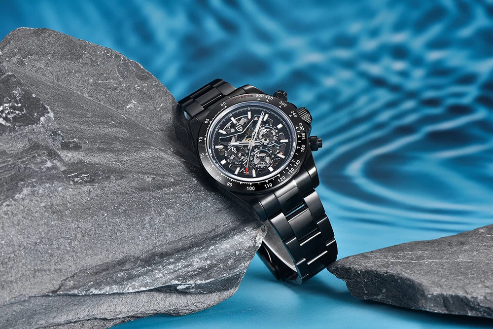 Reloj mecánico automático PAGANI DESIGN para hombre, de acero inoxidable, resistente al agua 10Bar, deportivo, de lujo casual para hombre