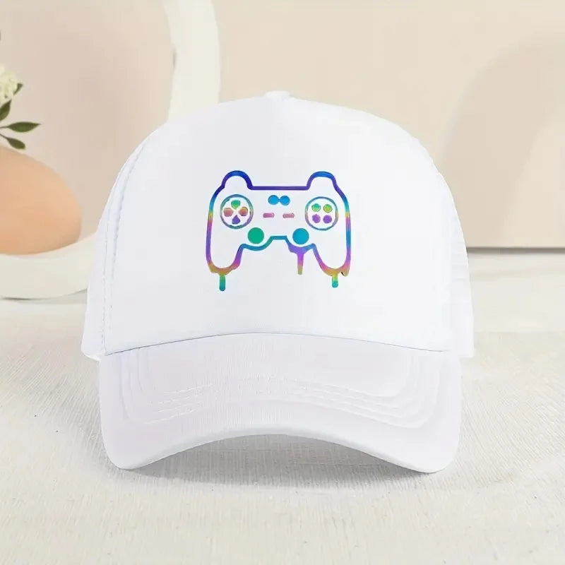 1pc Children's Sunshade Casual Baseball Cap With Gamepad Pattern For Outdoor Playing Funny Pringting Hat