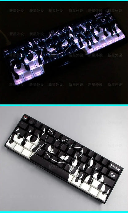 Grimace, Anime Side Carved Translucent Cherry Key Cap PBT 74 Key, 60/65/68 Layout Mechanical Keyboard