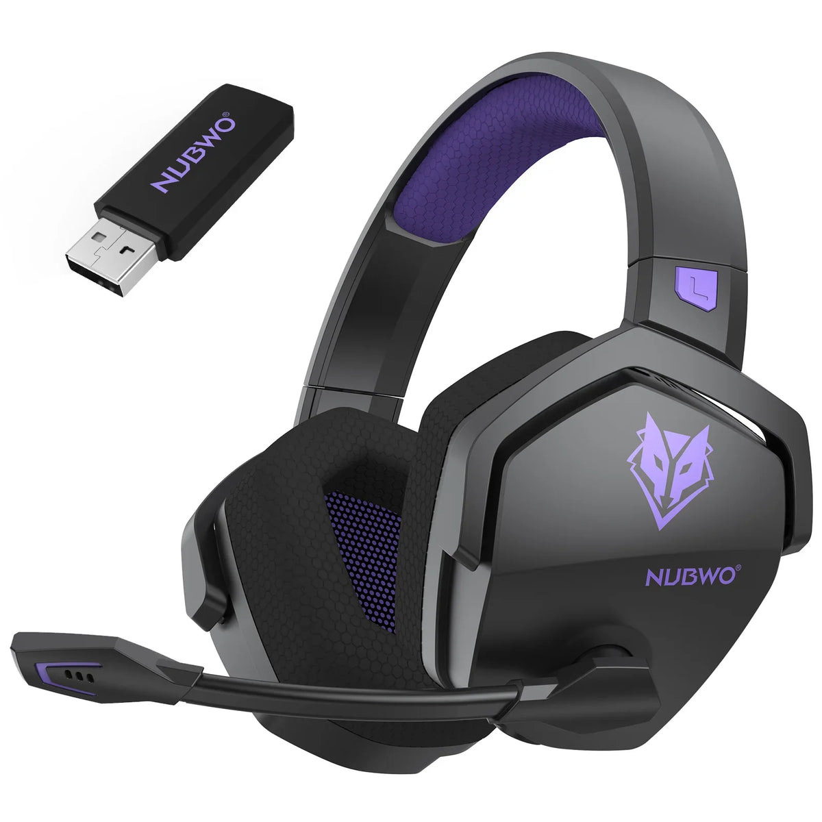NUBWO G06 Casque Gaming Sans Fil 2.4GHz Bluetooth 5.3 Stéréo Double Mode avec Micro pour PS5 PS4 PC Switch Mobile Ordinateur Portable, pour Joueurs