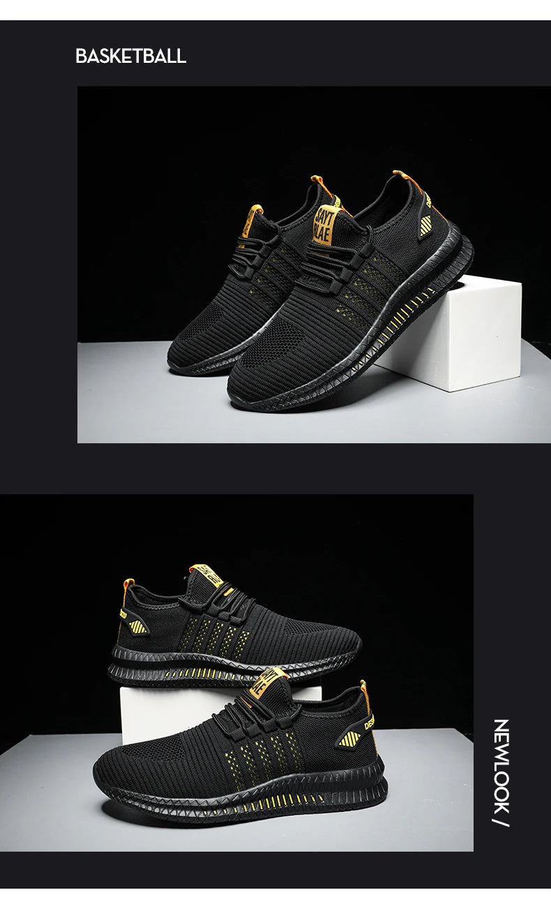 Zapatillas de moda ligeras para hombre, calzado casual transpirable con cordones, zapatos de caminar para hombre, calzado casual de verano