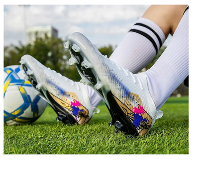Nouvelles chaussures de football pour hommes, chaussures d'entraînement, chaussures de soccer, crampons longs FG, chaussures d'extérieur antidérapantes, chaussures de match ultralégères, livraison directe