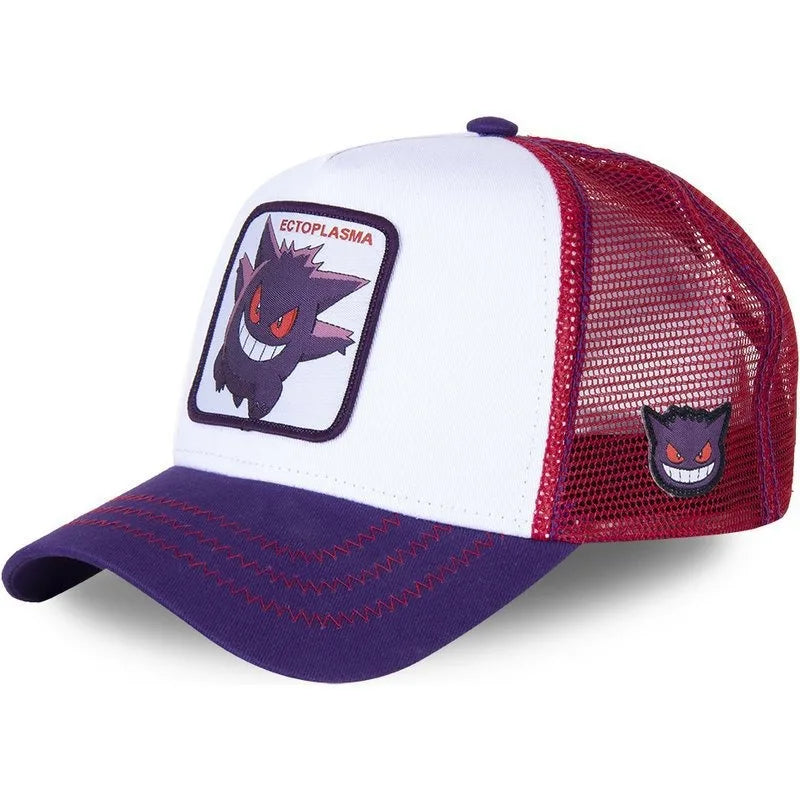 High Quality Pokemon Cute Cartoon Pikachu Psyduck Summer Net Hats Ventilated Men's and Women's Baseball Caps Hip Hop Fashion