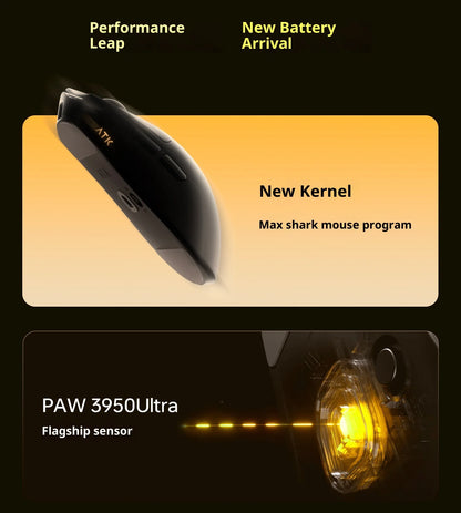 ATK X1 V2 Ultimate 2.0 mus trådløs Paw3950 ultralet 54g 750ips 0.163ms lav latenstid 650ips gamer nyt tilbehør gaver