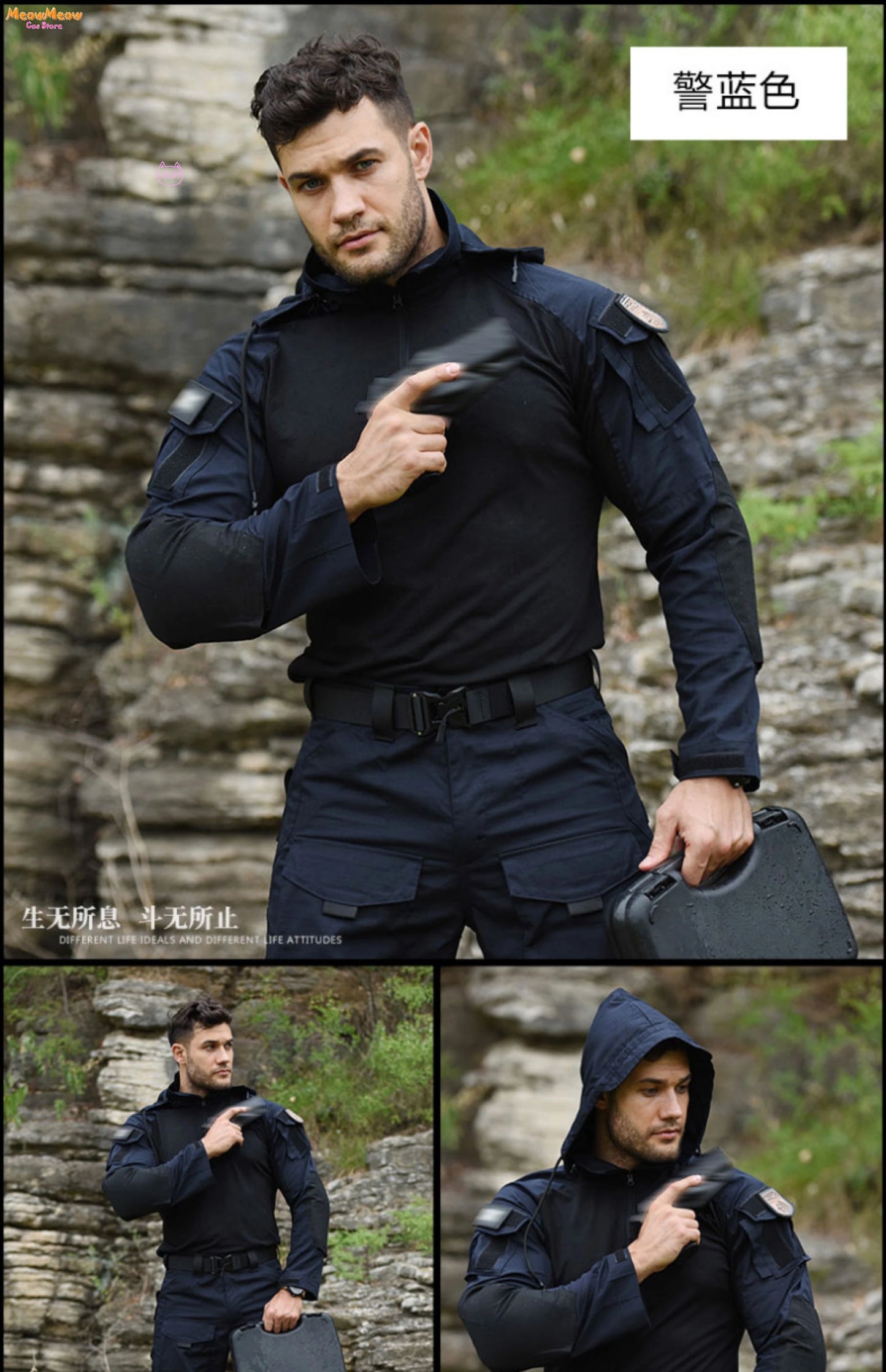 Call of Duty Ghost Cosplay Tactical Suit Combat Camo Uniform Black Blue Military Training Game Style Coat Halloween Party Outfit