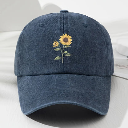 Baseballkasket med retro solsikkemønster (Dad Hat), velegnet til udendørs sport, fiskeri og camping, vandrekasket